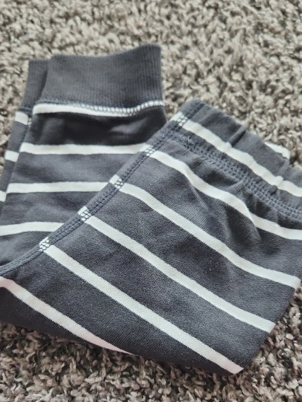 Carter's Gray & White Striped Baby Jogger Pants